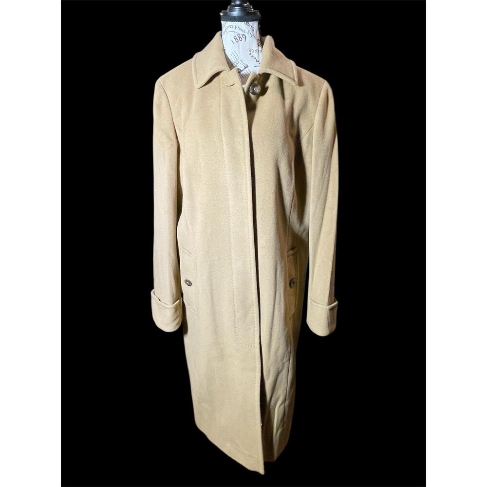 Lands End Tan Full Length Wool Coat 16W NWOT